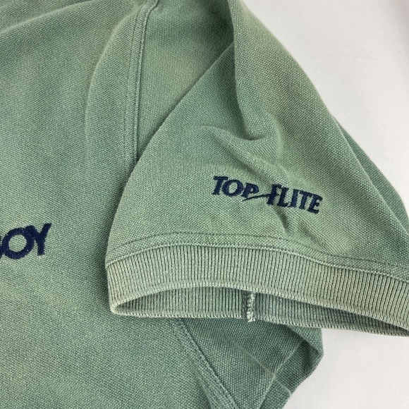 Bugle Boy Polo Mens XL Green Top Flight Logo Short Sleeve - Picture 6 of 10